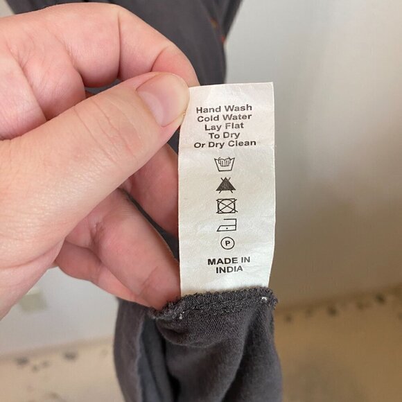 Caite Charcoal Floral Embroidered Short Sleeve Stretch Midi Dress Medium - Picture 7 of 8